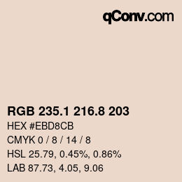 Color code: RGB 235.1 216.8 203 | qconv.com