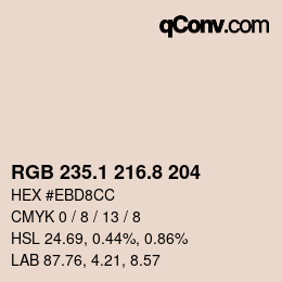 Color code: RGB 235.1 216.8 204 | qconv.com