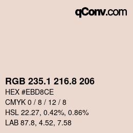 Code couleur: RGB 235.1 216.8 206 | qconv.com