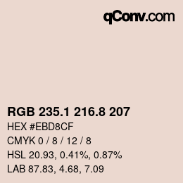 カラーコード: RGB 235.1 216.8 207 | qconv.com