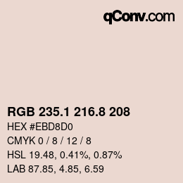 Color code: RGB 235.1 216.8 208 | qconv.com