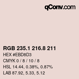 Color code: RGB 235.1 216.8 211 | qconv.com