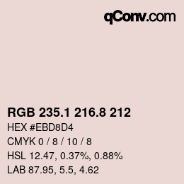 Color code: RGB 235.1 216.8 212 | qconv.com