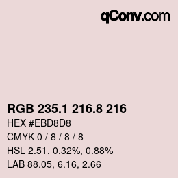 Color code: RGB 235.1 216.8 216 | qconv.com
