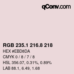 Color code: RGB 235.1 216.8 218 | qconv.com