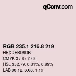 Color code: RGB 235.1 216.8 219 | qconv.com