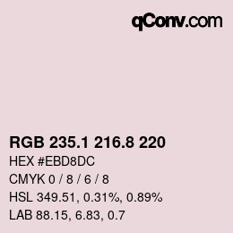Color code: RGB 235.1 216.8 220 | qconv.com