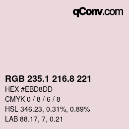 Color code: RGB 235.1 216.8 221 | qconv.com