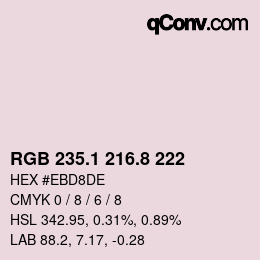 カラーコード: RGB 235.1 216.8 222 | qconv.com