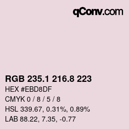 Código de color: RGB 235.1 216.8 223 | qconv.com
