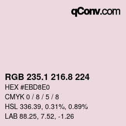 Color code: RGB 235.1 216.8 224 | qconv.com