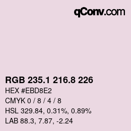 Código de color: RGB 235.1 216.8 226 | qconv.com