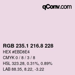 Color code: RGB 235.1 216.8 228 | qconv.com