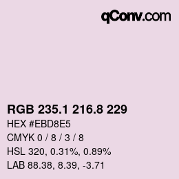 Color code: RGB 235.1 216.8 229 | qconv.com