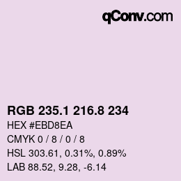 Color code: RGB 235.1 216.8 234 | qconv.com