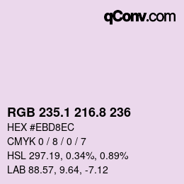 Color code: RGB 235.1 216.8 236 | qconv.com