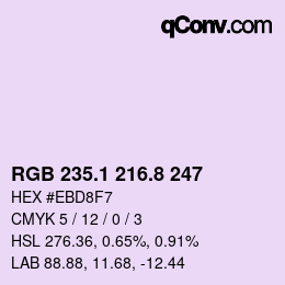 Color code: RGB 235.1 216.8 247 | qconv.com