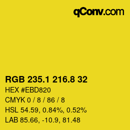 カラーコード: RGB 235.1 216.8 32 | qconv.com