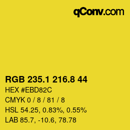 カラーコード: RGB 235.1 216.8 44 | qconv.com