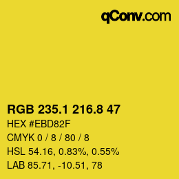 カラーコード: RGB 235.1 216.8 47 | qconv.com