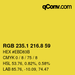 カラーコード: RGB 235.1 216.8 59 | qconv.com
