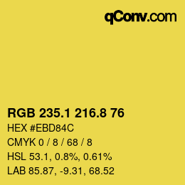 カラーコード: RGB 235.1 216.8 76 | qconv.com
