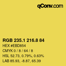 カラーコード: RGB 235.1 216.8 84 | qconv.com