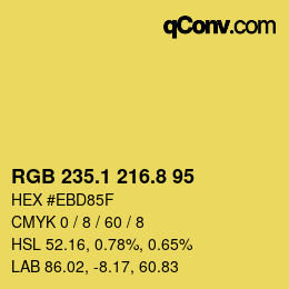 カラーコード: RGB 235.1 216.8 95 | qconv.com