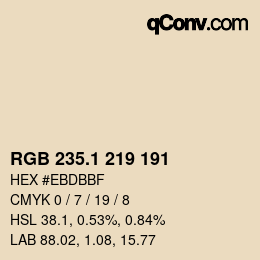 カラーコード: RGB 235.1 219 191 | qconv.com