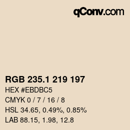 Color code: RGB 235.1 219 197 | qconv.com
