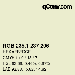 Color code: RGB 235.1 237 206 | qconv.com