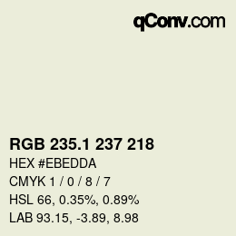 カラーコード: RGB 235.1 237 218 | qconv.com