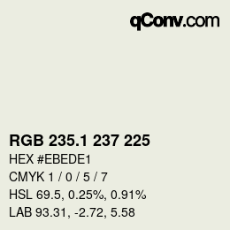 カラーコード: RGB 235.1 237 225 | qconv.com