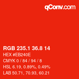 Color code: RGB 235.1 36.8 14 | qconv.com