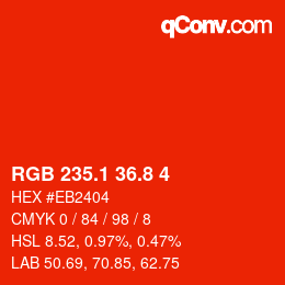 Color code: RGB 235.1 36.8 4 | qconv.com