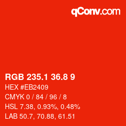 Color code: RGB 235.1 36.8 9 | qconv.com
