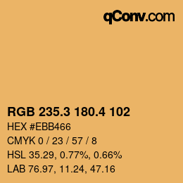 カラーコード: RGB 235.3 180.4 102 | qconv.com