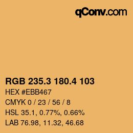 カラーコード: RGB 235.3 180.4 103 | qconv.com