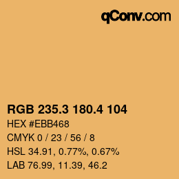 カラーコード: RGB 235.3 180.4 104 | qconv.com