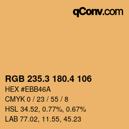 カラーコード: RGB 235.3 180.4 106 | qconv.com