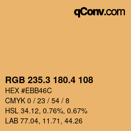 カラーコード: RGB 235.3 180.4 108 | qconv.com