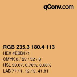カラーコード: RGB 235.3 180.4 113 | qconv.com