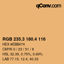 カラーコード: RGB 235.3 180.4 116 | qconv.com