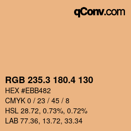 カラーコード: RGB 235.3 180.4 130 | qconv.com