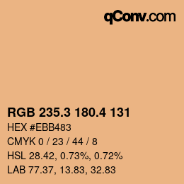 カラーコード: RGB 235.3 180.4 131 | qconv.com