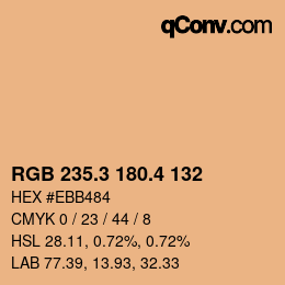 カラーコード: RGB 235.3 180.4 132 | qconv.com
