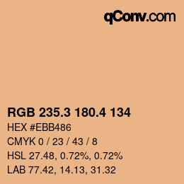 カラーコード: RGB 235.3 180.4 134 | qconv.com