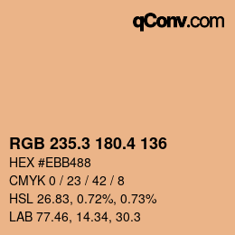 カラーコード: RGB 235.3 180.4 136 | qconv.com