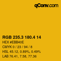 カラーコード: RGB 235.3 180.4 14 | qconv.com