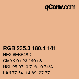 カラーコード: RGB 235.3 180.4 141 | qconv.com